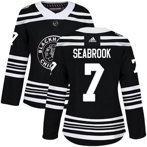 Adidas Blackhawks #7 Brent Seabrook Black Authentic 2019 Winter Classic Women's Stitched NHL Jersey Adidas Blackhawks #7 Brent Seabrook Black Authentic 2019 Winter Classic Women's Stitched NHL Jersey