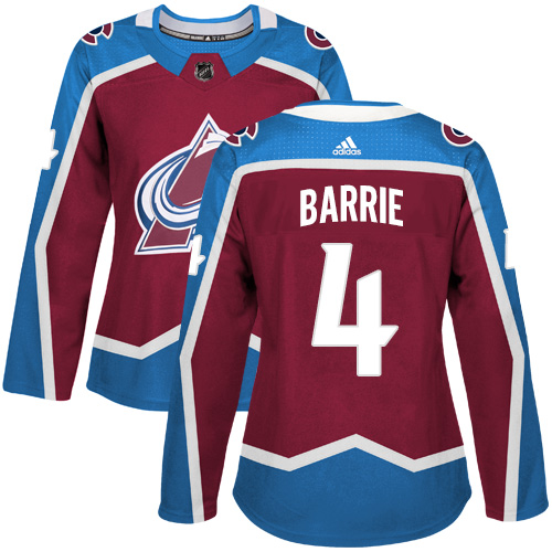 Adidas Avalanche #4 Tyson Barrie Burgundy Home Authentic Women's Stitched NHL Jersey Adidas Avalanche #4 Tyson Barrie Burgundy Home Authentic Women's Stitched NHL Jersey