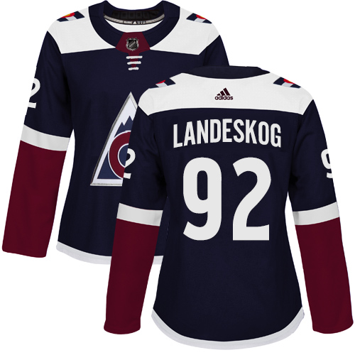 Adidas Avalanche #92 Gabriel Landeskog Navy Alternate Authentic Women's Stitched NHL Jersey Adidas Avalanche #92 Gabriel Landeskog Navy Alternate Authentic Women's Stitched NHL Jersey