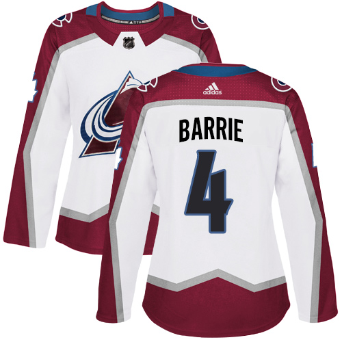Adidas Avalanche #4 Tyson Barrie White Road Authentic Women's Stitched NHL Jersey Adidas Avalanche #4 Tyson Barrie White Road Authentic Women's Stitched NHL Jersey