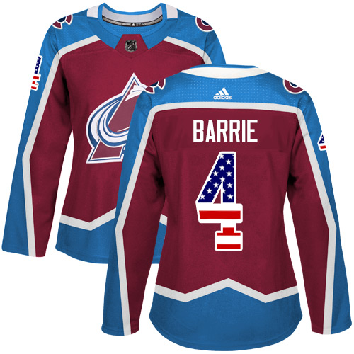 Adidas Avalanche #4 Tyson Barrie Burgundy Home Authentic USA Flag Women's Stitched NHL Jersey Adidas Avalanche #4 Tyson Barrie Burgundy Home Authentic USA Flag Women's Stitched NHL Jersey