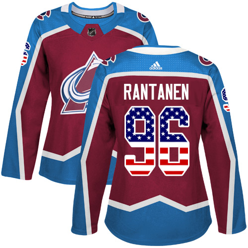 Adidas Avalanche #96 Mikko Rantanen Burgundy Home Authentic USA Flag Women's Stitched NHL Jersey Adidas Avalanche #96 Mikko Rantanen Burgundy Home Authentic USA Flag Women's Stitched NHL Jersey