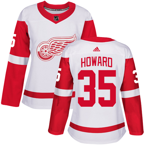 Adidas Red Wings #35 Jimmy Howard White Road Authentic Women's Stitched NHL Jersey Adidas Red Wings #35 Jimmy Howard White Road Authentic Women's Stitched NHL Jersey