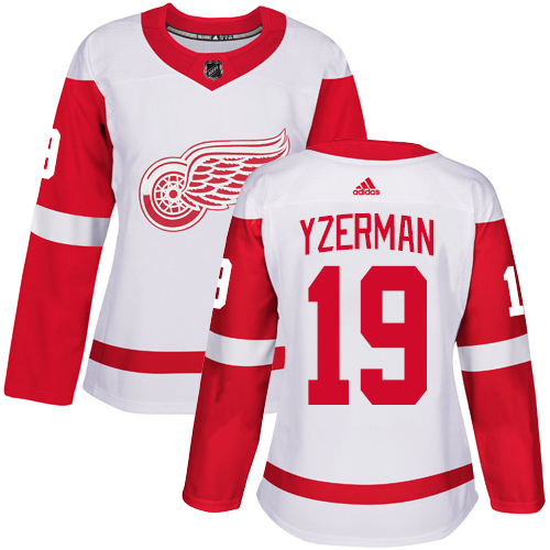 Adidas Red Wings #19 Steve Yzerman White Road Authentic Women's Stitched NHL Jersey Adidas Red Wings #19 Steve Yzerman White Road Authentic Women's Stitched NHL Jersey