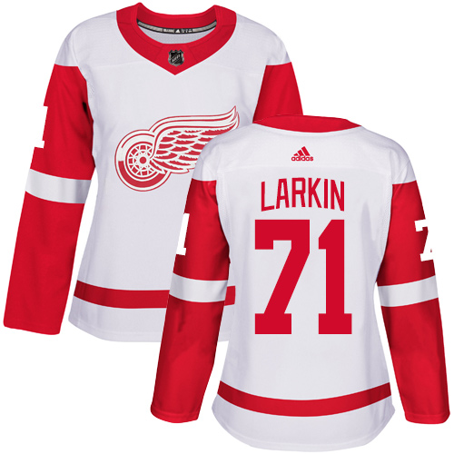 Adidas Red Wings #71 Dylan Larkin White Road Authentic Women's Stitched NHL Jersey Adidas Red Wings #71 Dylan Larkin White Road Authentic Women's Stitched NHL Jersey