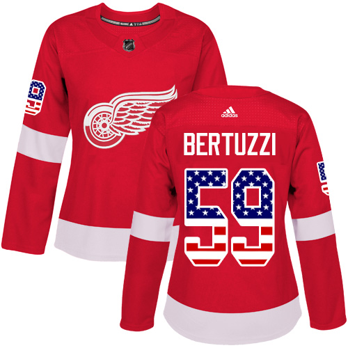 Adidas Red Wings #59 Tyler Bertuzzi Red Home Authentic USA Flag Women's Stitched NHL Jersey Adidas Red Wings #59 Tyler Bertuzzi Red Home Authentic USA Flag Women's Stitched NHL Jersey