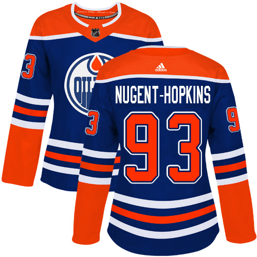 Adidas Oilers #93 Ryan Nugent-Hopkins Royal Alternate Authentic Women's Stitched NHL Jersey Adidas Oilers #93 Ryan Nugent-Hopkins Royal Alternate Authentic Women's Stitched NHL Jersey