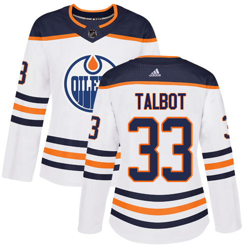 Adidas Oilers #33 Cam Talbot White Road Authentic Women's Stitched NHL Jersey