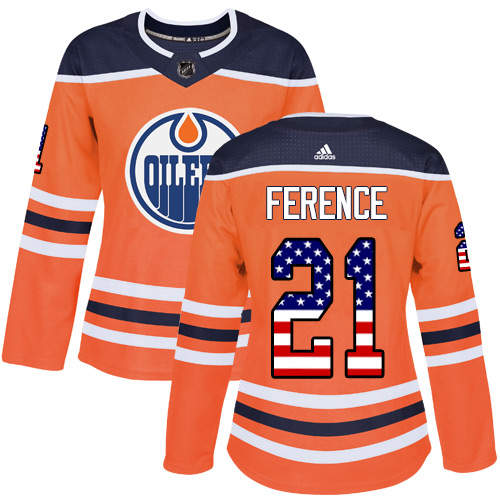 Adidas Oilers #21 Andrew Ference Orange Home Authentic USA Flag Women's Stitched NHL Jersey Adidas Oilers #21 Andrew Ference Orange Home Authentic USA Flag Women's Stitched NHL Jersey