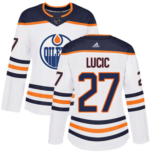 Adidas Oilers #27 Milan Lucic White Road Authentic Women's Stitched NHL Jersey Adidas Oilers #27 Milan Lucic White Road Authentic Women's Stitched NHL Jersey