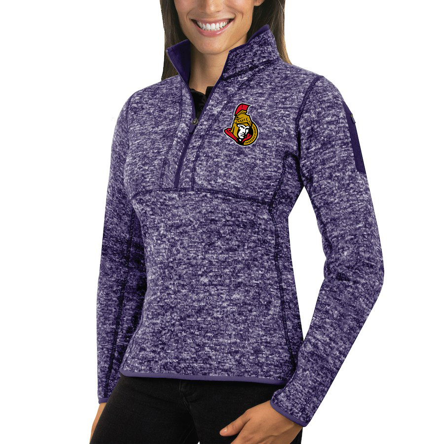 Ottawa Senators Antigua Women's Fortune 1/2-Zip Pullover Sweater Purple Ottawa Senators Antigua Women's Fortune 1/2-Zip Pullover Sweater Purple