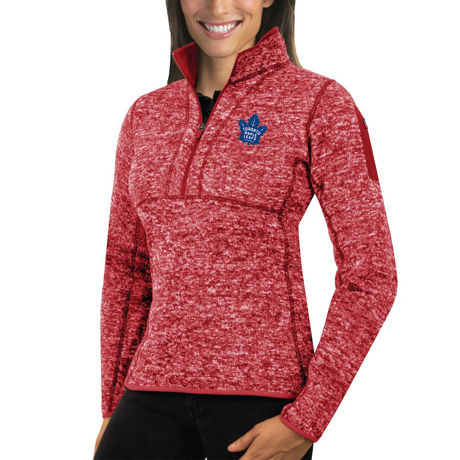 Toronto Maple Leafs Antigua Women's Fortune 1/2-Zip Pullover Sweater Red Toronto Maple Leafs Antigua Women's Fortune 1/2-Zip Pullover Sweater Red