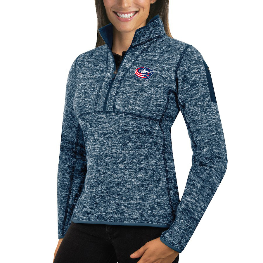 Columbus Blue Jackets Antigua Women's Fortune 1/2-Zip Pullover Sweater Royal Columbus Blue Jackets Antigua Women's Fortune 1/2-Zip Pullover Sweater Royal