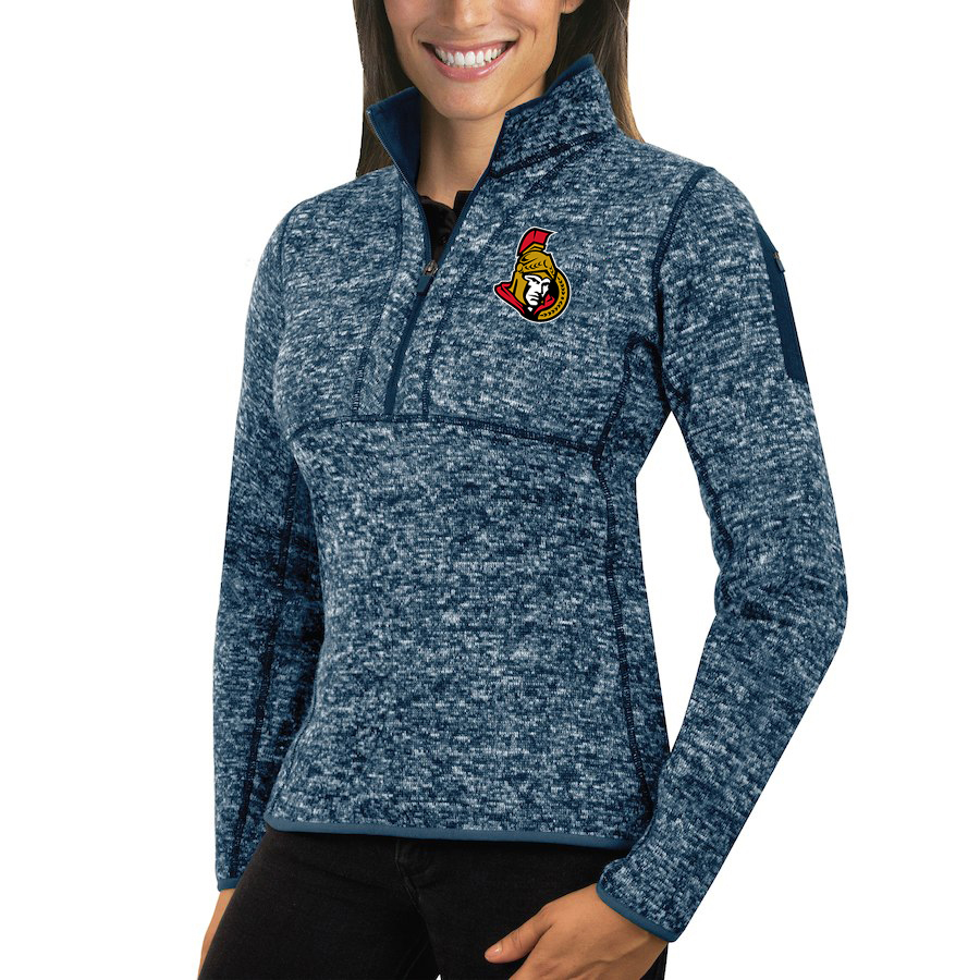 Ottawa Senators Antigua Women's Fortune 1/2-Zip Pullover Sweater Royal Ottawa Senators Antigua Women's Fortune 1/2-Zip Pullover Sweater Royal