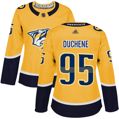 Adidas Predators #95 Matt Duchene Yellow Home Authentic Women's Stitched NHL Jersey Adidas Predators #95 Matt Duchene Yellow Home Authentic Women's Stitched NHL Jersey