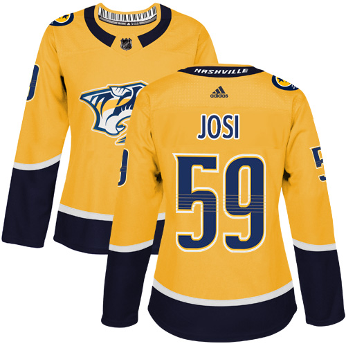 Adidas Predators #59 Roman Josi Yellow Home Authentic Women's Stitched NHL Jersey Adidas Predators #59 Roman Josi Yellow Home Authentic Women's Stitched NHL Jersey