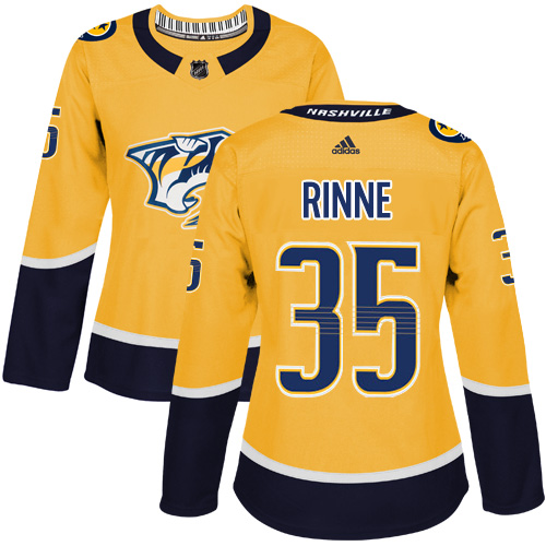 Adidas Predators #35 Pekka Rinne Yellow Home Authentic Women's Stitched NHL Jersey Adidas Predators #35 Pekka Rinne Yellow Home Authentic Women's Stitched NHL Jersey