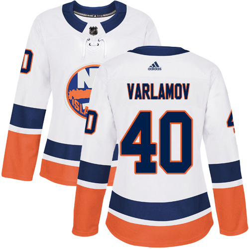 Adidas Islanders #40 Semyon Varlamov White Road Authentic Women's Stitched NHL Jersey Adidas Islanders #40 Semyon Varlamov White Road Authentic Women's Stitched NHL Jersey