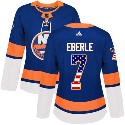 Adidas Islanders #7 Jordan Eberle Royal Blue Home Authentic USA Flag Women's Stitched NHL Jersey Adidas Islanders #7 Jordan Eberle Royal Blue Home Authentic USA Flag Women's Stitched NHL Jersey