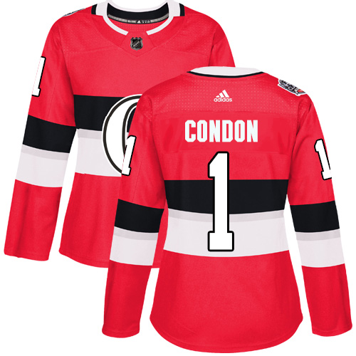 Adidas Senators #1 Mike Condon Red Authentic 2017 100 Classic Women's Stitched NHL Jersey Adidas Senators #1 Mike Condon Red Authentic 2017 100 Classic Women's Stitched NHL Jersey