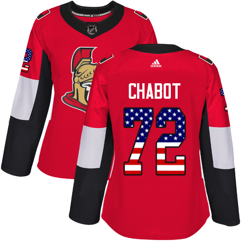 Adidas Senators #72 Thomas Chabot Red Home Authentic USA Flag Women's Stitched NHL Jersey Adidas Senators #72 Thomas Chabot Red Home Authentic USA Flag Women's Stitched NHL Jersey
