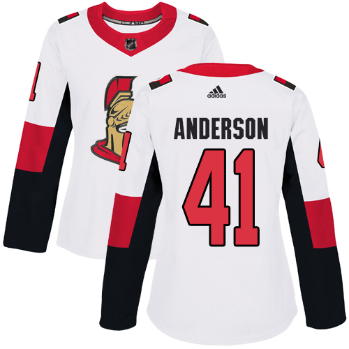 Adidas Senators #41 Craig Anderson White Road Authentic Women's Stitched NHL Jersey Adidas Senators #41 Craig Anderson White Road Authentic Women's Stitched NHL Jersey