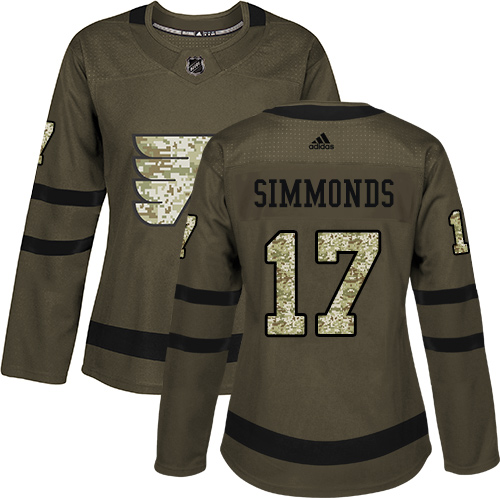 Adidas Flyers #17 Wayne Simmonds Green Salute to Service Women's Stitched NHL Jersey Adidas Flyers #17 Wayne Simmonds Green Salute to Service Women's Stitched NHL Jersey