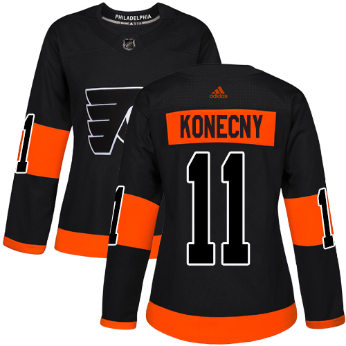 Adidas Flyers #11 Travis Konecny Black Alternate Authentic Women's Stitched NHL Jersey Adidas Flyers #11 Travis Konecny Black Alternate Authentic Women's Stitched NHL Jersey