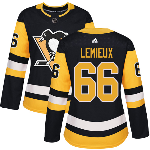 Adidas Penguins #66 Mario Lemieux Black Home Authentic Women's Stitched NHL Jersey Adidas Penguins #66 Mario Lemieux Black Home Authentic Women's Stitched NHL Jersey