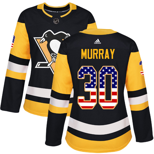 Adidas Penguins #30 Matt Murray Black Home Authentic USA Flag Women's Stitched NHL Jersey Adidas Penguins #30 Matt Murray Black Home Authentic USA Flag Women's Stitched NHL Jersey
