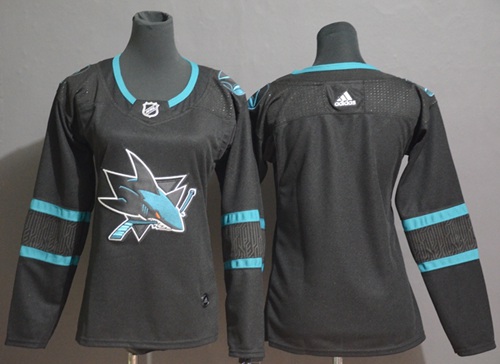 Adidas Sharks Blank Black Alternate Authentic Women's Stitched NHL Jersey Adidas Sharks Blank Black Alternate Authentic Women's Stitched NHL Jersey