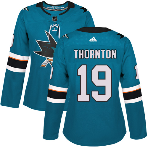 Adidas Sharks #19 Joe Thornton Teal Home Authentic Women's Stitched NHL Jersey Adidas Sharks #19 Joe Thornton Teal Home Authentic Women's Stitched NHL Jersey