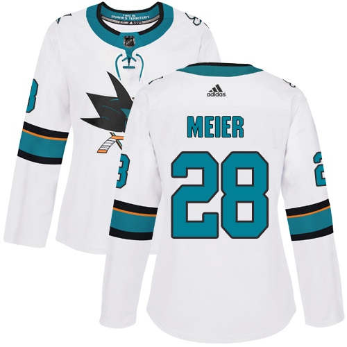 Adidas Sharks #28 Timo Meier White Road Authentic Women's Stitched NHL Jersey Adidas Sharks #28 Timo Meier White Road Authentic Women's Stitched NHL Jersey