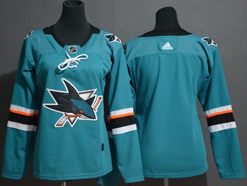 Adidas Sharks Blank Teal Home Authentic Women's Stitched NHL Jersey Adidas Sharks Blank Teal Home Authentic Women's Stitched NHL Jersey