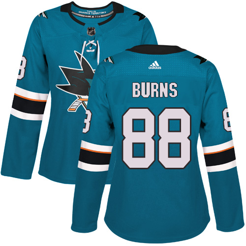 Adidas Sharks #88 Brent Burns Teal Home Authentic Women's Stitched NHL Jersey Adidas Sharks #88 Brent Burns Teal Home Authentic Women's Stitched NHL Jersey