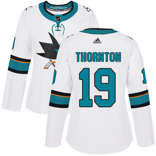 Adidas Sharks #19 Joe Thornton White Road Authentic Women's Stitched NHL Jersey Adidas Sharks #19 Joe Thornton White Road Authentic Women's Stitched NHL Jersey