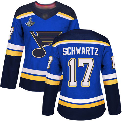 Adidas Blues #17 Jaden Schwartz Blue Home Authentic Stanley Cup Champions Women's Stitched NHL Jersey Adidas Blues #17 Jaden Schwartz Blue Home Authentic Stanley Cup Champions Women's Stitched NHL Jersey