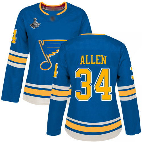 Adidas Blues #34 Jake Allen Blue Alternate Authentic Stanley Cup Champions Women's Stitched NHL Jersey Adidas Blues #34 Jake Allen Blue Alternate Authentic Stanley Cup Champions Women's Stitched NHL Jersey