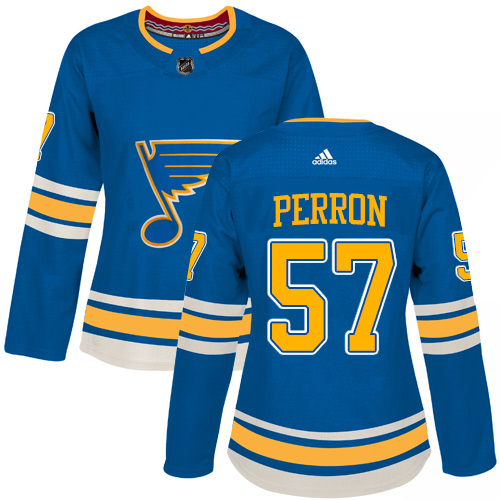 Adidas Blues #57 David Perron Blue Alternate Authentic Women's Stitched NHL Jersey Adidas Blues #57 David Perron Blue Alternate Authentic Women's Stitched NHL Jersey
