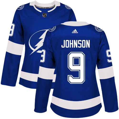 Adidas Lightning #9 Tyler Johnson Blue Home Authentic Women's Stitched NHL Jersey Adidas Lightning #9 Tyler Johnson Blue Home Authentic Women's Stitched NHL Jersey
