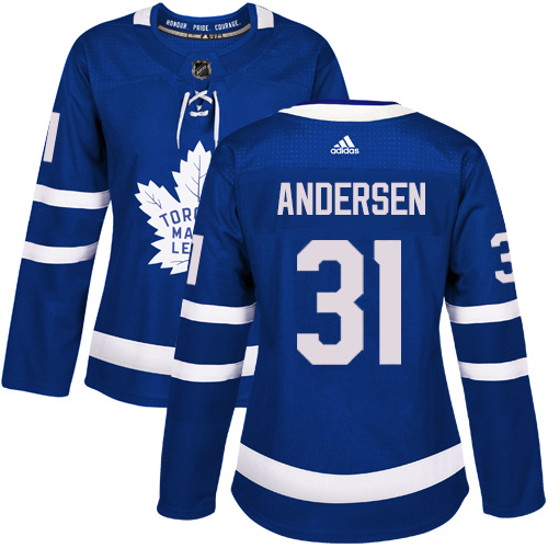Adidas Maple Leafs #31 Frederik Andersen Blue Home Authentic Women's Stitched NHL Jersey Adidas Maple Leafs #31 Frederik Andersen Blue Home Authentic Women's Stitched NHL Jersey