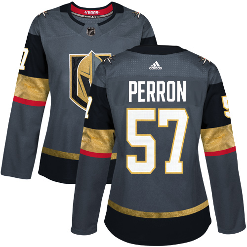 Adidas Golden Knights #57 David Perron Grey Home Authentic Women's Stitched NHL Jersey Adidas Golden Knights #57 David Perron Grey Home Authentic Women's Stitched NHL Jersey