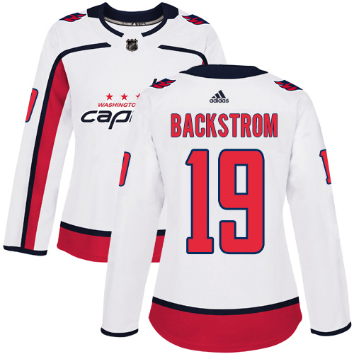Adidas Capitals #19 Nicklas Backstrom White Road Authentic Women's Stitched NHL Jersey Adidas Capitals #19 Nicklas Backstrom White Road Authentic Women's Stitched NHL Jersey