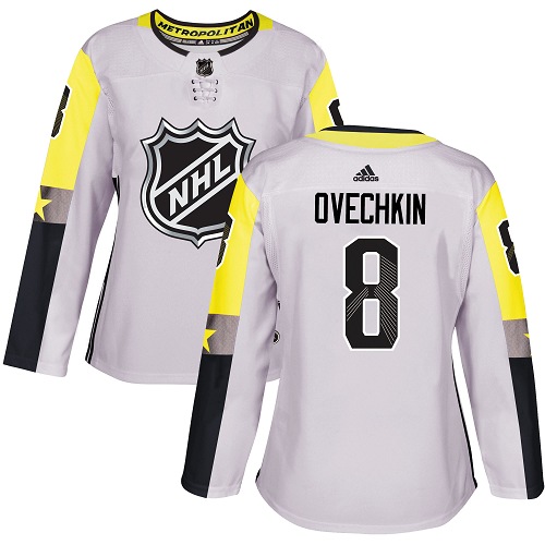 Adidas Capitals #8 Alex Ovechkin Gray 2018 All-Star Metro Division Authentic Women's Stitched NHL Jersey Adidas Capitals #8 Alex Ovechkin Gray 2018 All-Star Metro Division Authentic Women's Stitched NHL Jersey