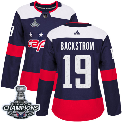 Adidas Capitals #19 Nicklas Backstrom Navy Authentic 2018 Stadium Series Stanley Cup Final Champions Women's Stitched NHL Jersey Adidas Capitals #19 Nicklas Backstrom Navy Authentic 2018 Stadium Series Stanley Cup Final Champions Women's Stitched NHL Jersey