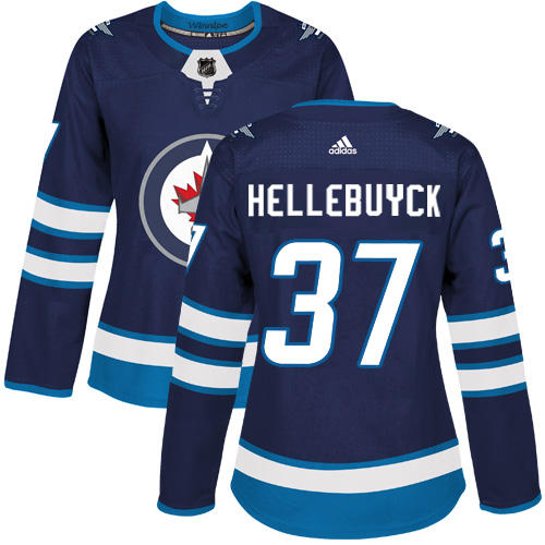 Adidas Jets #37 Connor Hellebuyck Navy Blue Home Authentic Women's Stitched NHL Jersey Adidas Jets #37 Connor Hellebuyck Navy Blue Home Authentic Women's Stitched NHL Jersey
