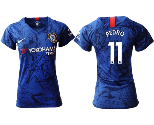 Women's Chelsea #11 Pedro Home Soccer Club Jersey