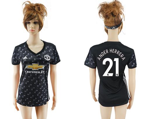 Women's Manchester United #21 Ander Herrera Away Soccer Club Jersey