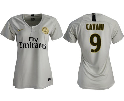 Women's Paris Saint-Germain #9 Cavani Away Soccer Club Jersey Women's Paris Saint-Germain #9 Cavani Away Soccer Club Jersey