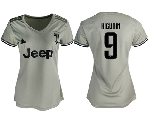 Women's Juventus #9 Higuain Away Soccer Club Jersey Women's Juventus #9 Higuain Away Soccer Club Jersey